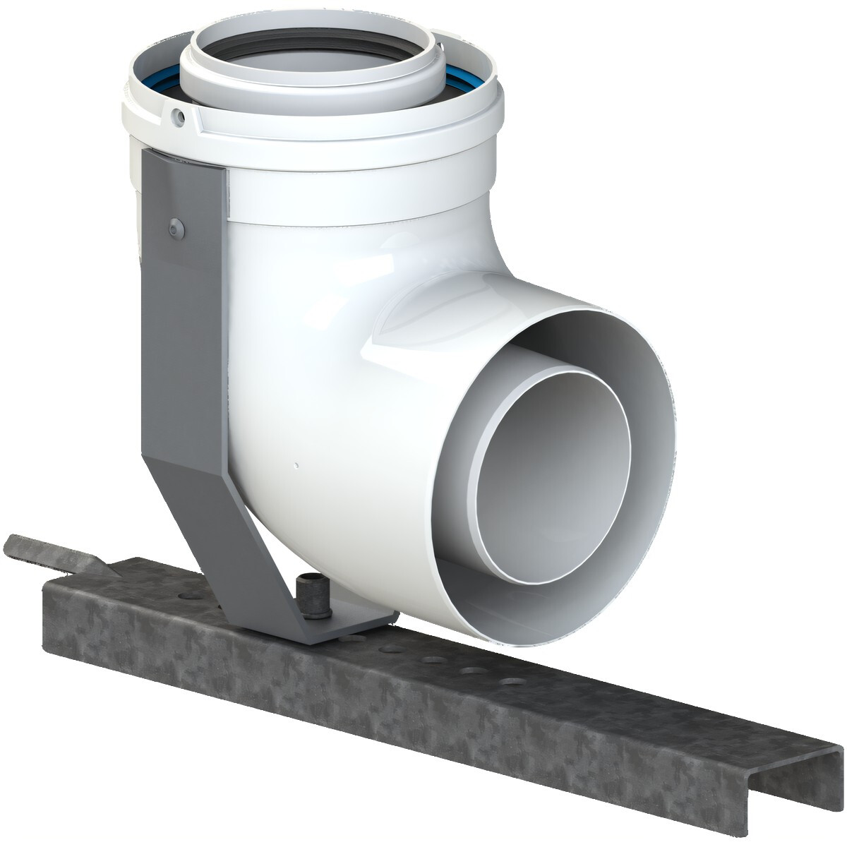 CoxDENS® PP/Alu Schachtbogen 87° mit Auflageschiene