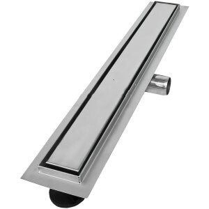 Sanitec Edelstahl-Duschrinne inkl. Ablaufblende 2 in 1...