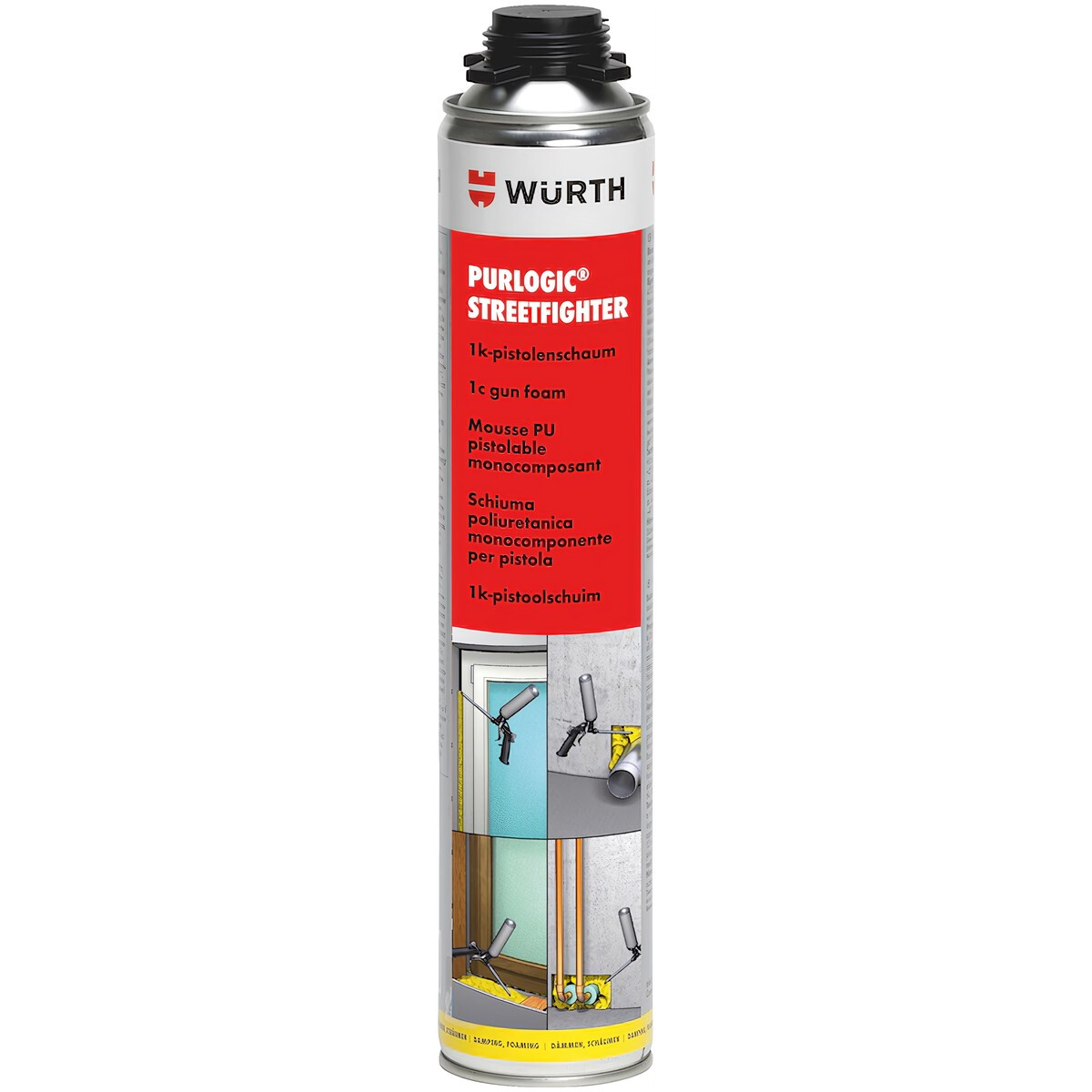 WÜRTH 1K-Pistolenschaum Streetfighter, 750ml