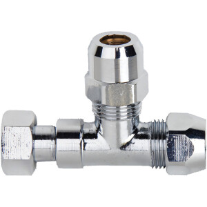 T-Verschraubung verchromt mit ÜWM, DN10 - 3/8"...